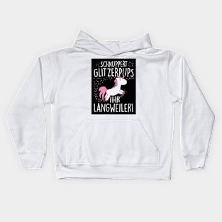 Schnuppert glitzerpups ihr langweiler (black) Kids Hoodie